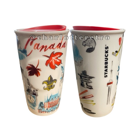 2016 Starbucks CANADA Icon Collection Travel Tumbler w Silicone Lid - Picture 2 of 5